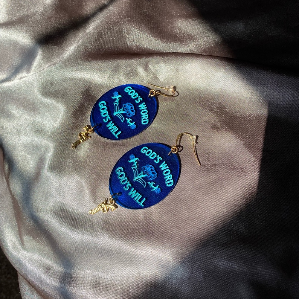honey hearted blue earrings